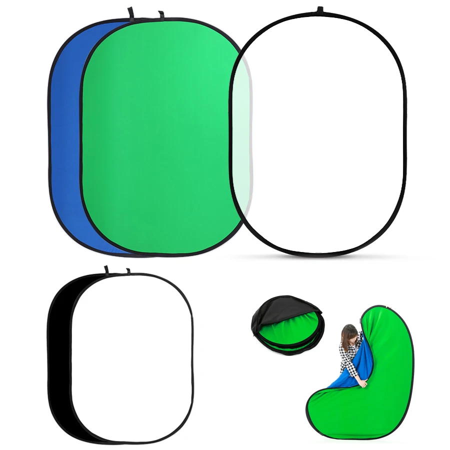 Green Screen Collapsible - Tenwish 100*150cm/200*150cm 2 em 1 dobrável