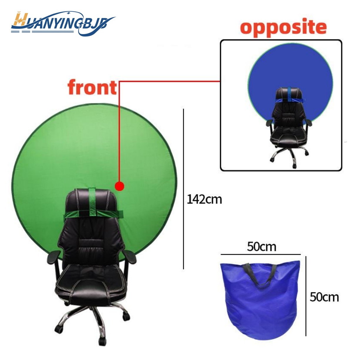 Green Screen Collapsible - HUANYINGBJB-Pano de fundo dupla face, cadeira