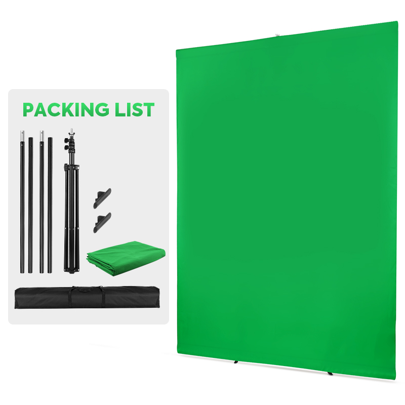 Green Screen Collapsible - Photographic Studio Stand Kit com Tela