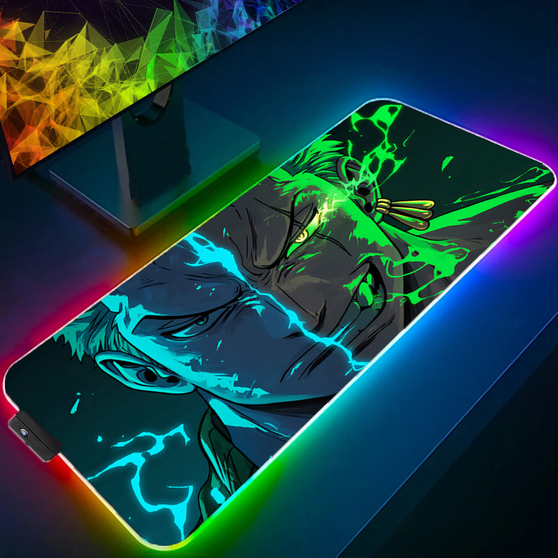 Esports Gaming Mice - Uma peça zoro mouse pad rgb