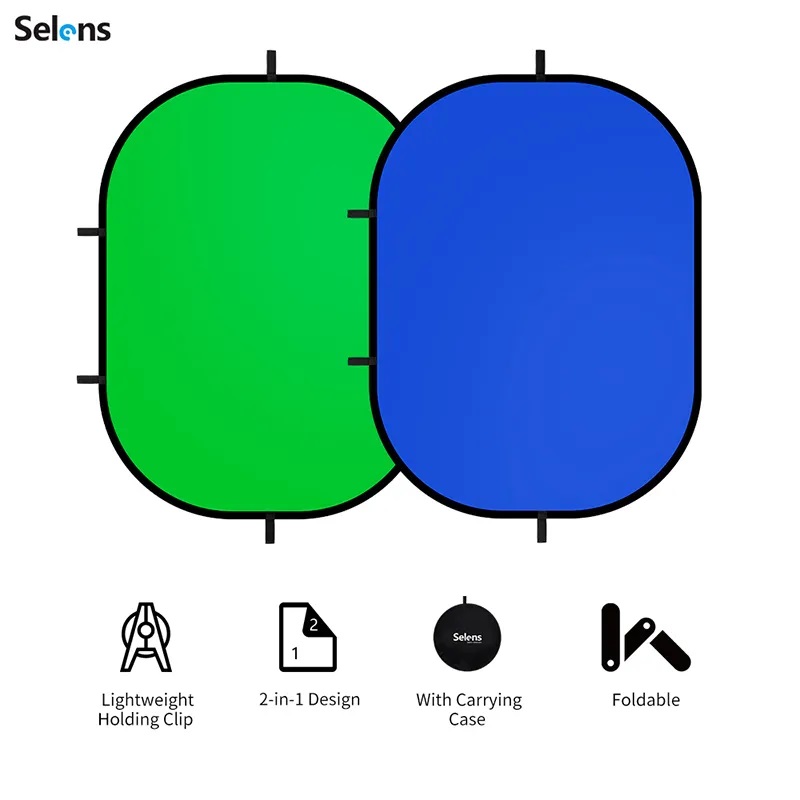 Green Screen Collapsible - Photo Background Reflector para Selens, Tela