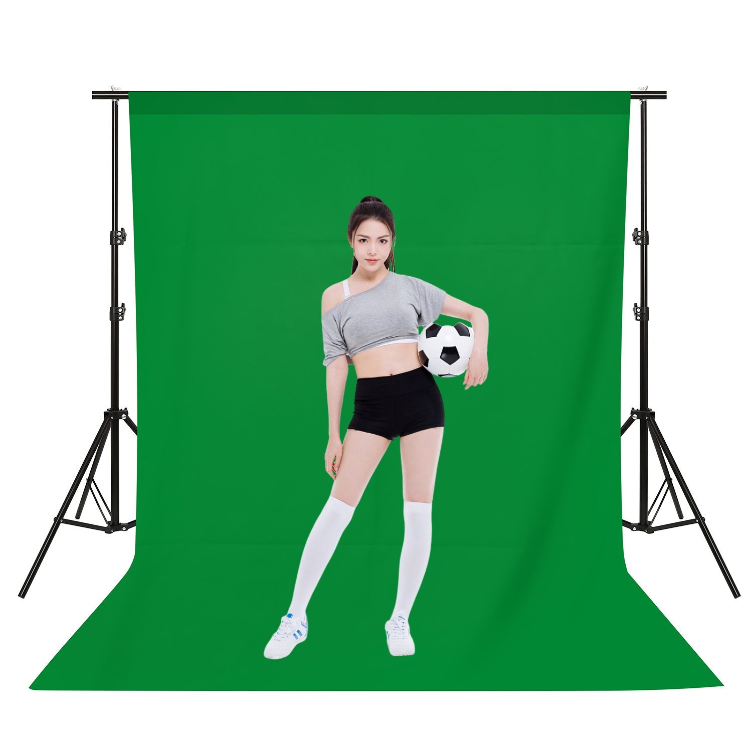 Green Screen Collapsible - Backdrop, Pano, Suporte, Verde, Branco, Preto,