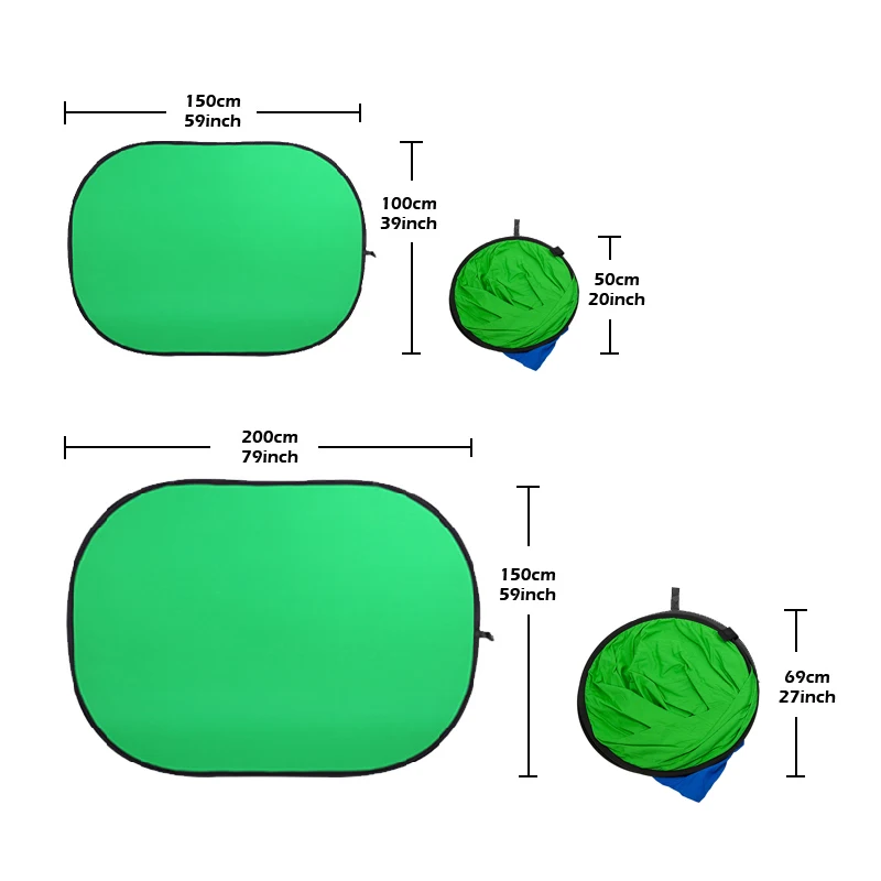 Tenwish 100*150cm/200*150cm 2  - Green Screen Collapsible avaliação e preço