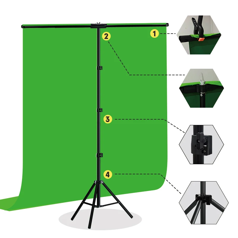 Kit de suporte de pano de fund - Green Screen Collapsible avaliação e preço
