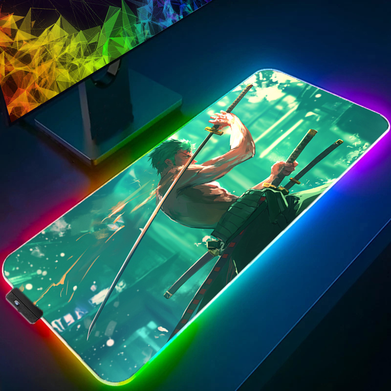 Uma peça zoro mouse pad rgb ac - Esports Gaming Mice avaliação e preço