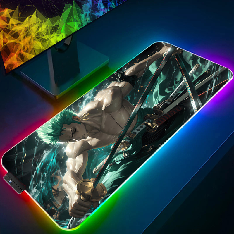 Uma peça zoro mouse pad rgb ac - Esports Gaming Mice avaliação e preço