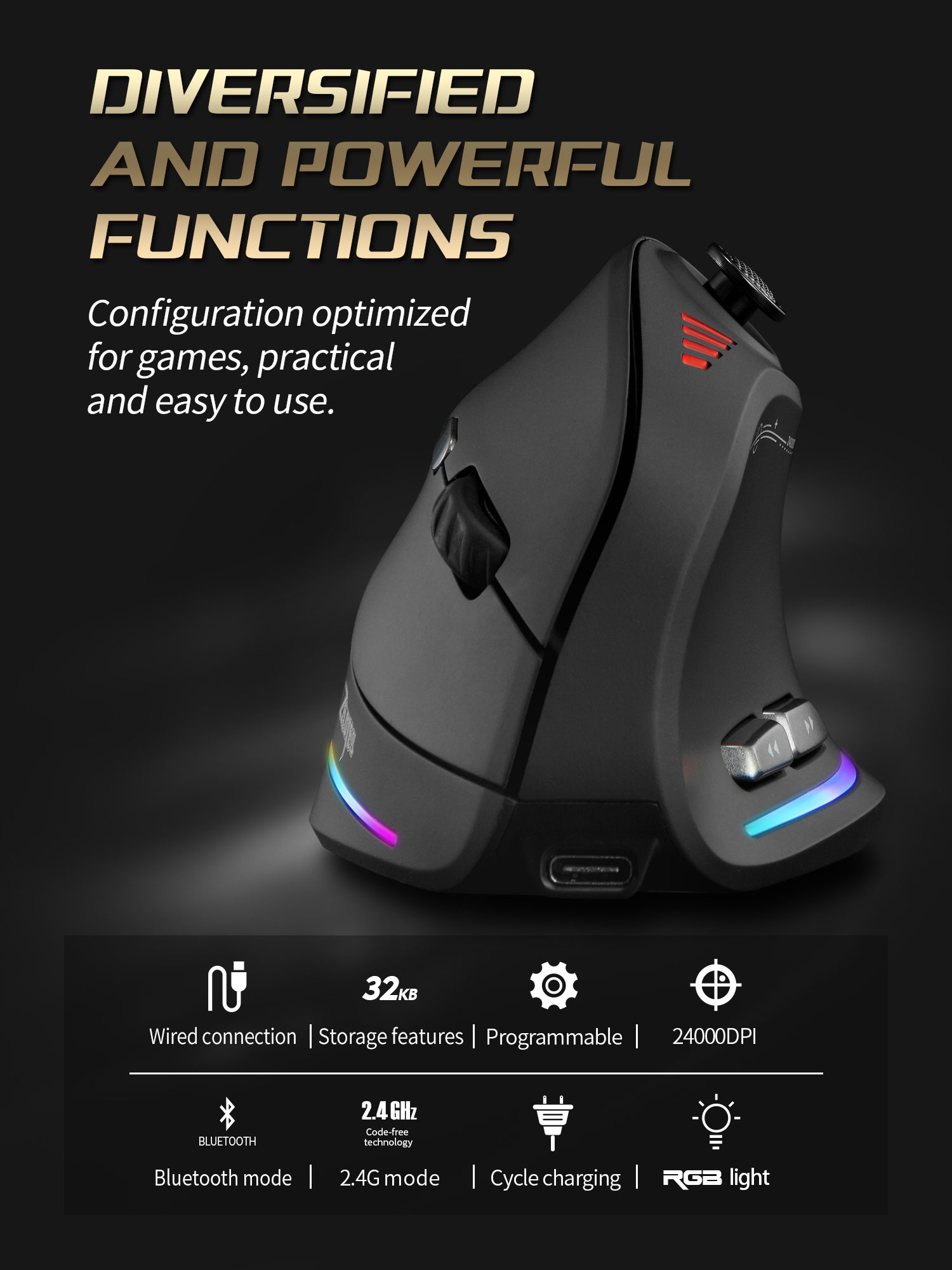 Jomaa RGB retroiluminado contr - Esports Gaming Mice avaliação e preço